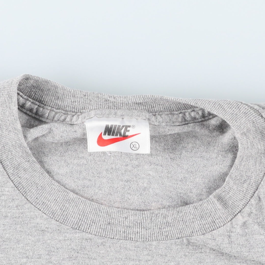 90'S Nike logo print T-shirt, men's XXL size, vintage unclear gray type Vintage Second Hand