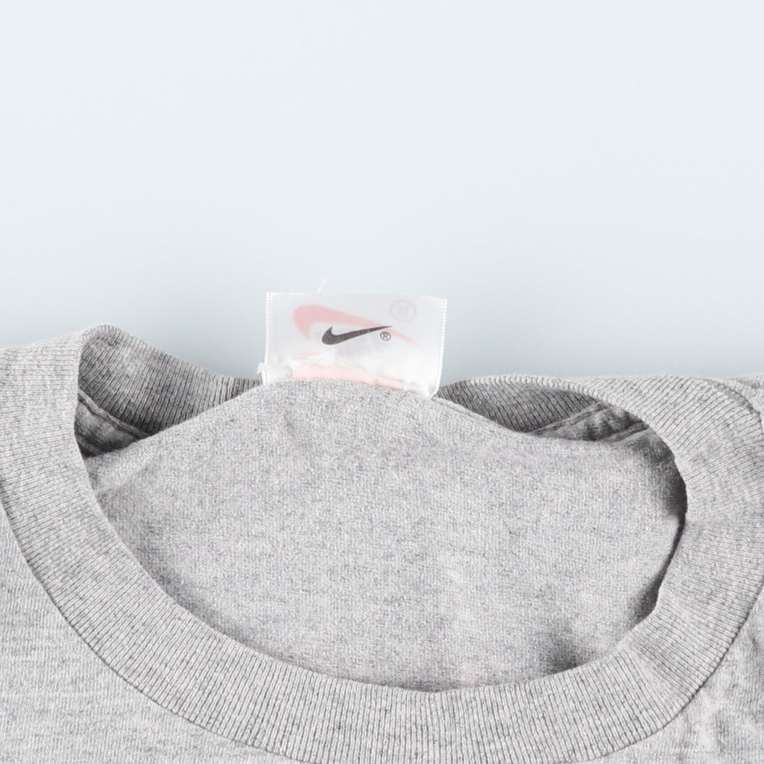 90'S Nike logo print T-shirt, men's XXL size, vintage unclear gray type Vintage Second Hand