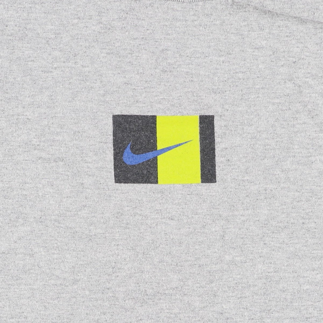 90'S Nike logo print T-shirt, men's XXL size, vintage unclear gray type Vintage Second Hand