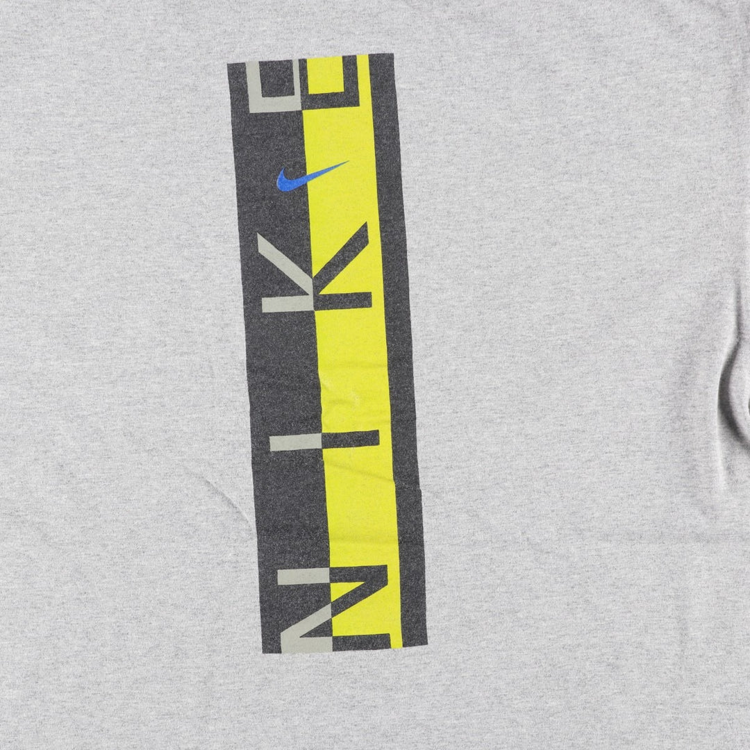 90'S Nike logo print T-shirt, men's XXL size, vintage unclear gray type Vintage Second Hand