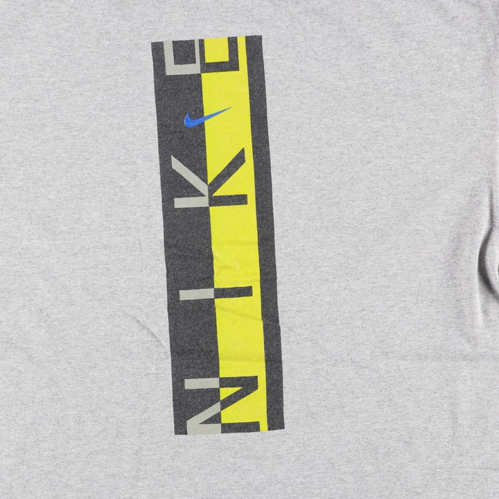 90'S Nike logo print T-shirt, men's XXL size, vintage unclear gray type Vintage Second Hand