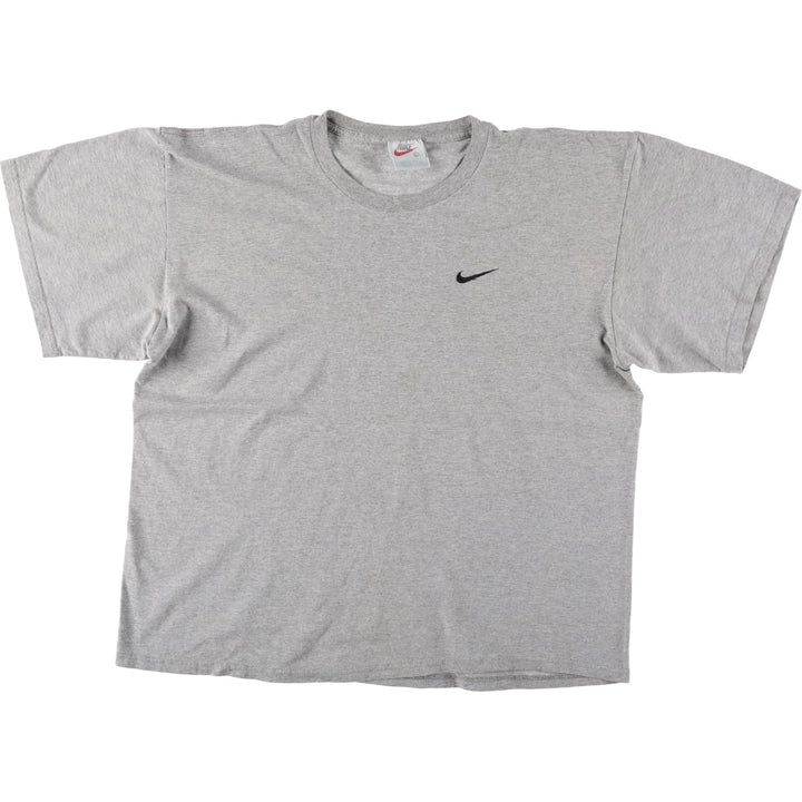 90'S Nike One Point Logo T-shirt, Men's L size, Vintage cotton gray type Vintage Second Hand