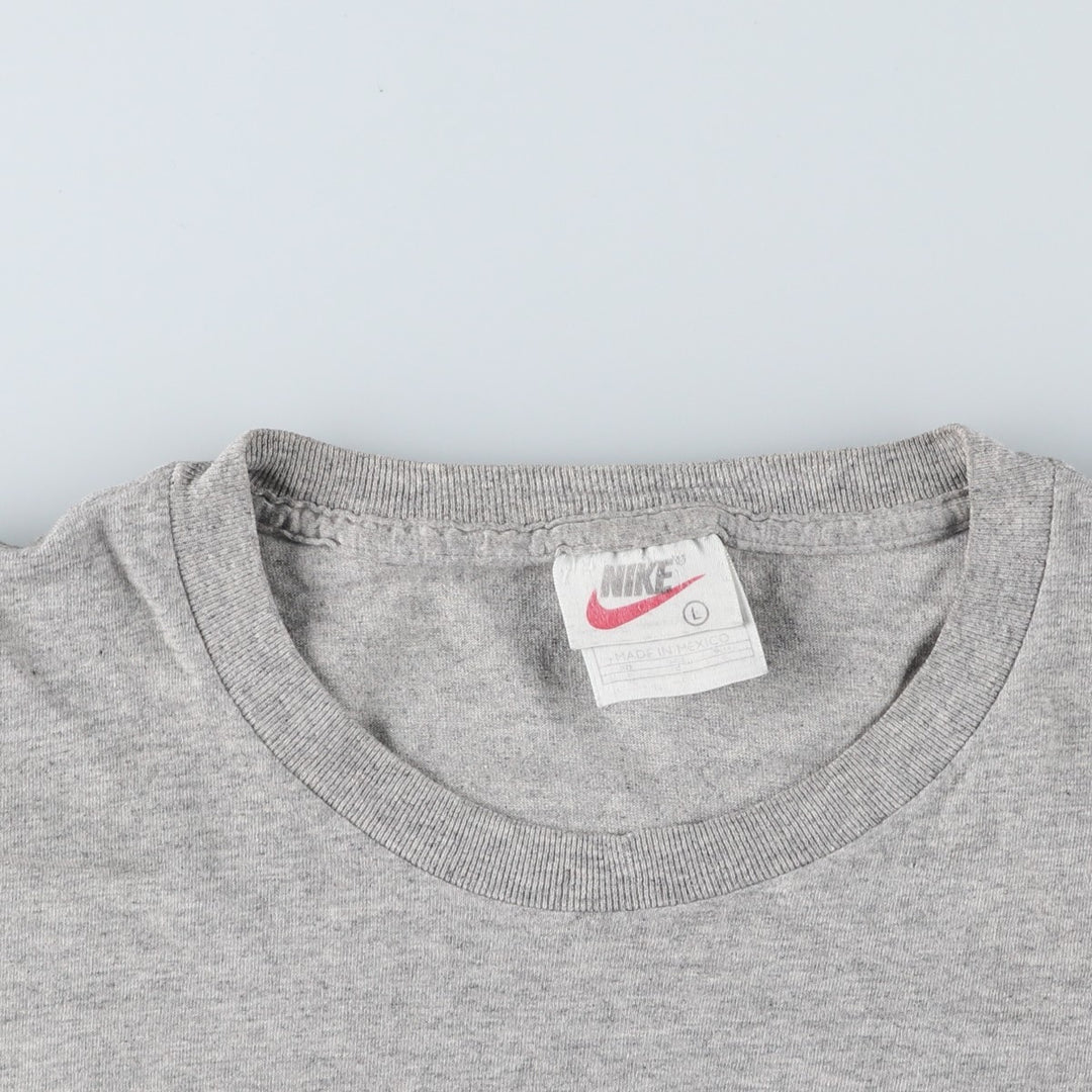 90'S Nike One Point Logo T-shirt, Men's L size, Vintage cotton gray type Vintage Second Hand