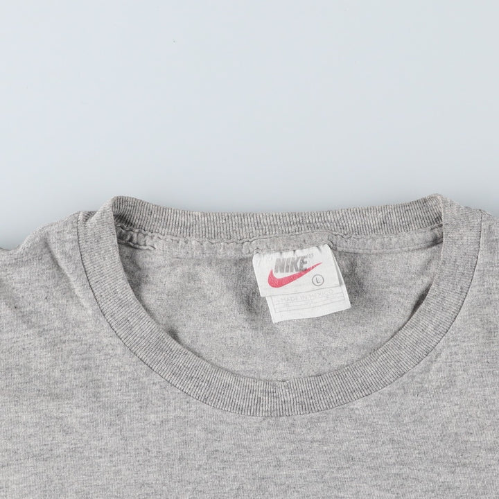 90'S Nike One Point Logo T-shirt, Men's L size, Vintage cotton gray type Vintage Second Hand