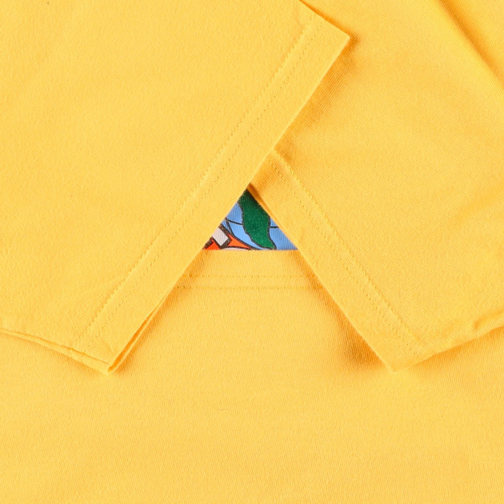 STUSSY surf skate T-shirt, size M for men cotton yellow type Vintage Second Hand