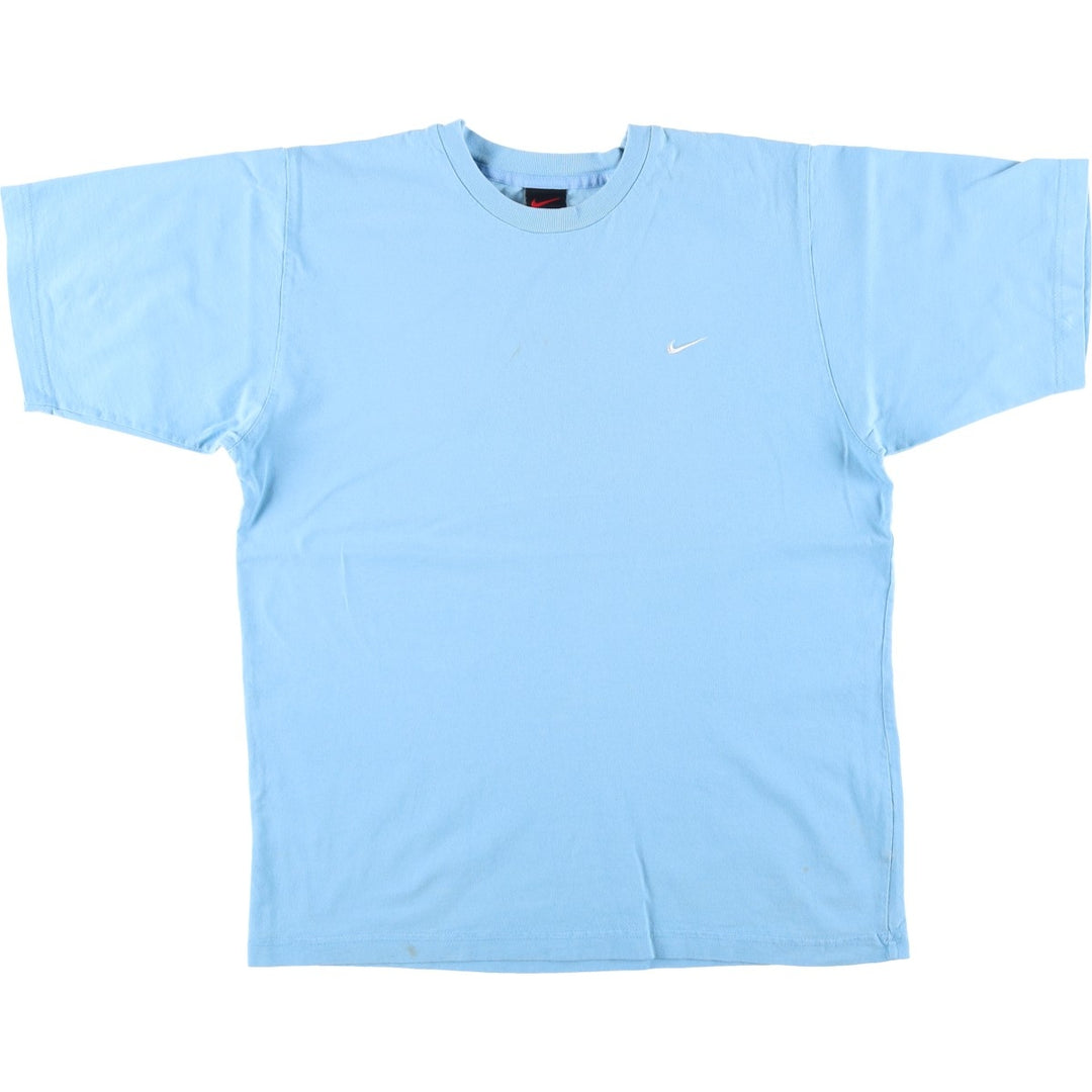 Nike One Point Logo T-shirt, Men's M size cotton Blue type light blue Vintage Second Hand