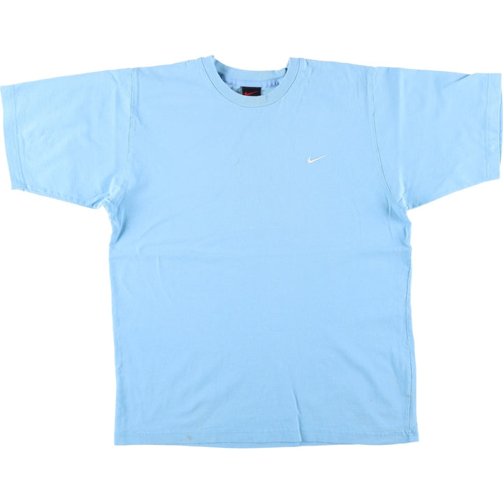 Nike One Point Logo T-shirt, Men's M size cotton Blue type light blue Vintage Second Hand