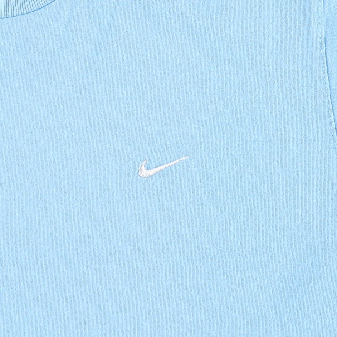 Nike One Point Logo T-shirt, Men's M size cotton Blue type light blue Vintage Second Hand