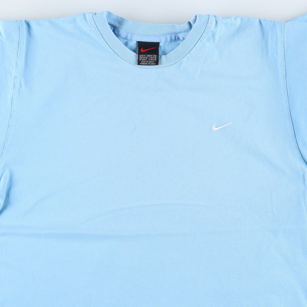 Nike One Point Logo T-shirt, Men's M size cotton Blue type light blue Vintage Second Hand