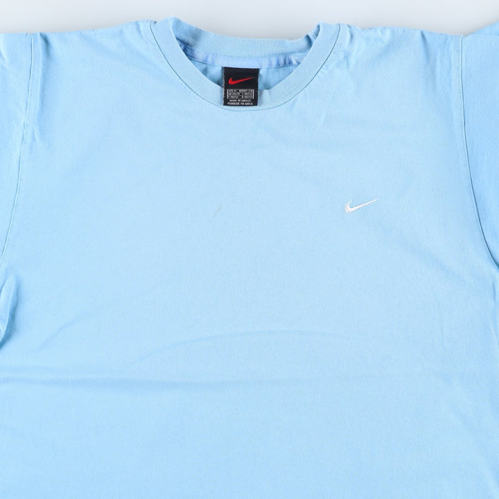 Nike One Point Logo T-shirt, Men's M size cotton Blue type light blue Vintage Second Hand