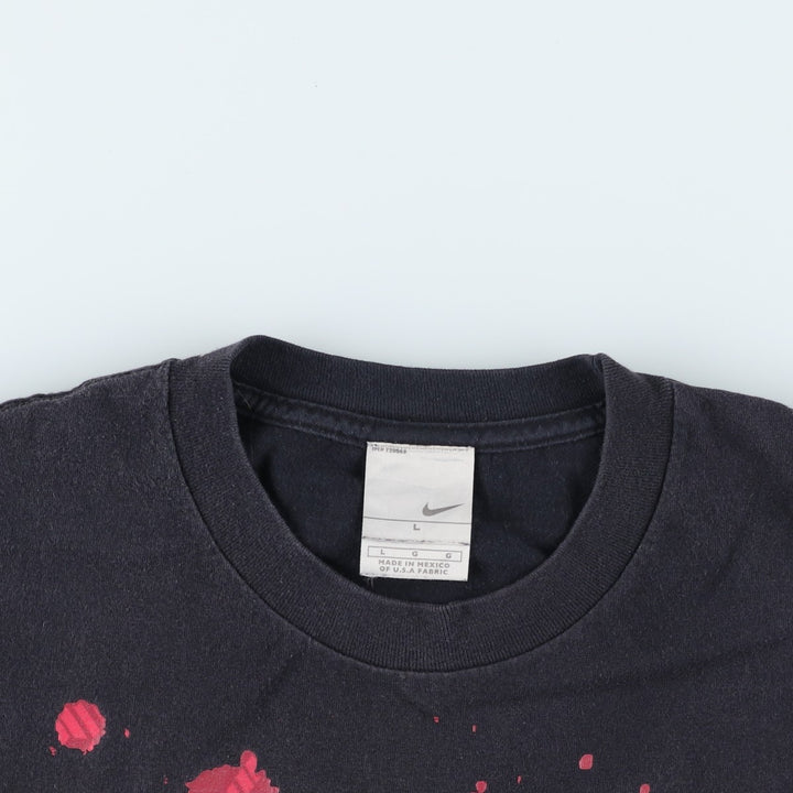 Nike logo print t-shirt, men's size L (approx.) cotton black type Vintage Second Hand