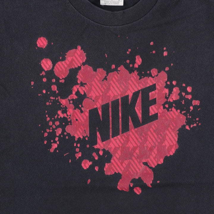 Nike logo print t-shirt, men's size L (approx.) cotton black type Vintage Second Hand