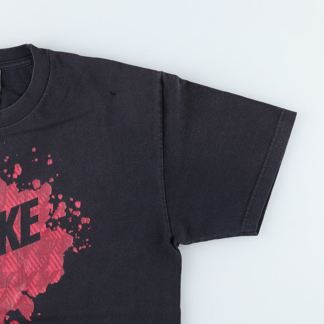 Nike logo print t-shirt, men's size L (approx.) cotton black type Vintage Second Hand