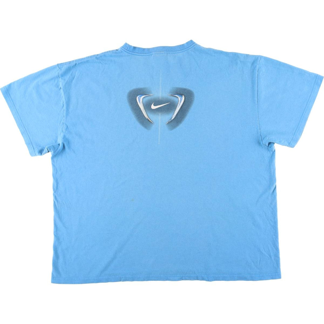 2000'S Nike logo print T-shirt, made in Canada, men's size XXL equivalent. cotton Blue type light blue Vintage Second Hand