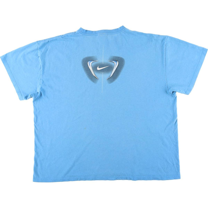 2000'S Nike logo print T-shirt, made in Canada, men's size XXL equivalent. cotton Blue type light blue Vintage Second Hand