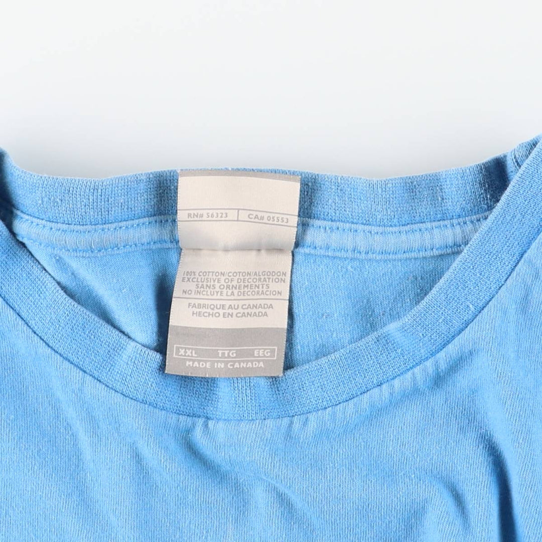 2000'S Nike logo print T-shirt, made in Canada, men's size XXL equivalent. cotton Blue type light blue Vintage Second Hand