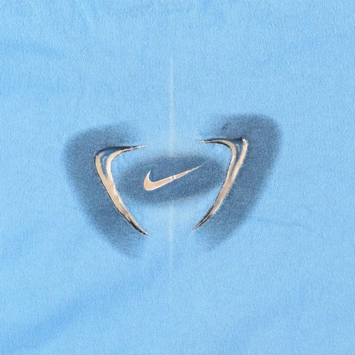 2000'S Nike logo print T-shirt, made in Canada, men's size XXL equivalent. cotton Blue type light blue Vintage Second Hand