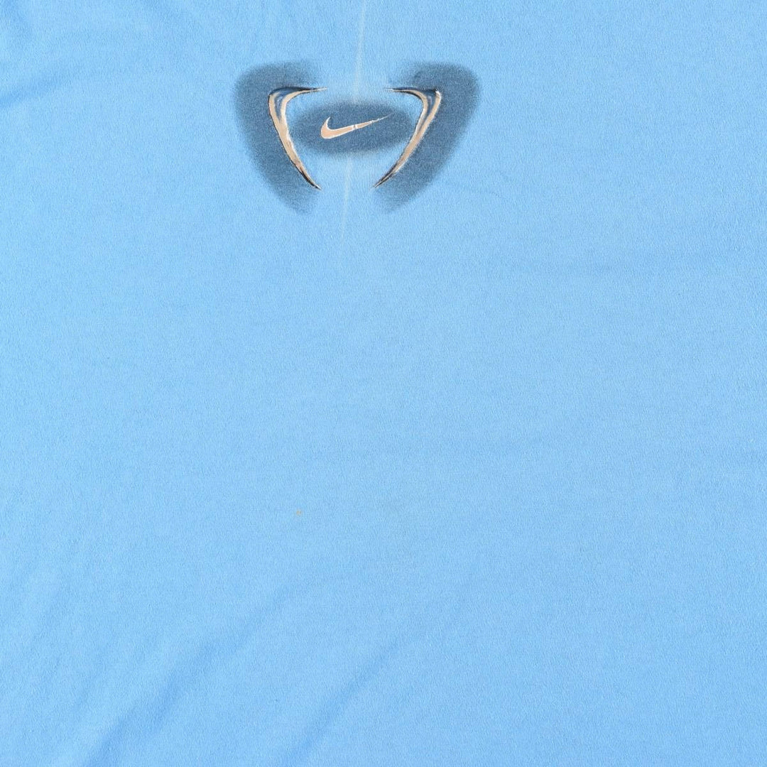 2000'S Nike logo print T-shirt, made in Canada, men's size XXL equivalent. cotton Blue type light blue Vintage Second Hand
