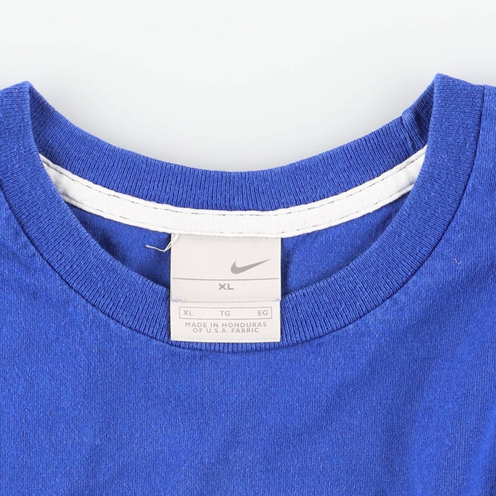 Nike logo print T-shirt, men's XL size cotton blue type Vintage Second Hand