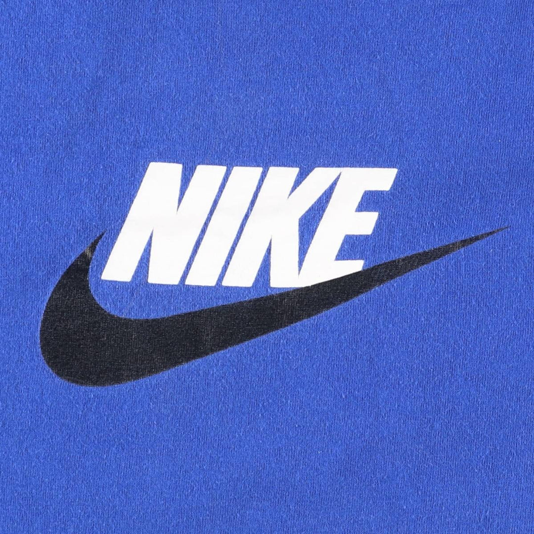 Nike logo print T-shirt, men's XL size cotton blue type Vintage Second Hand