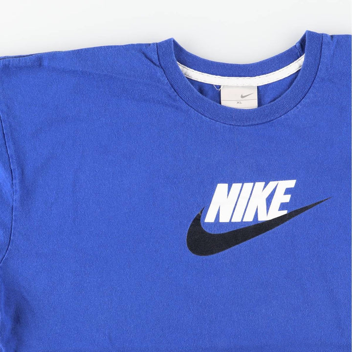 Nike logo print T-shirt, men's XL size cotton blue type Vintage Second Hand