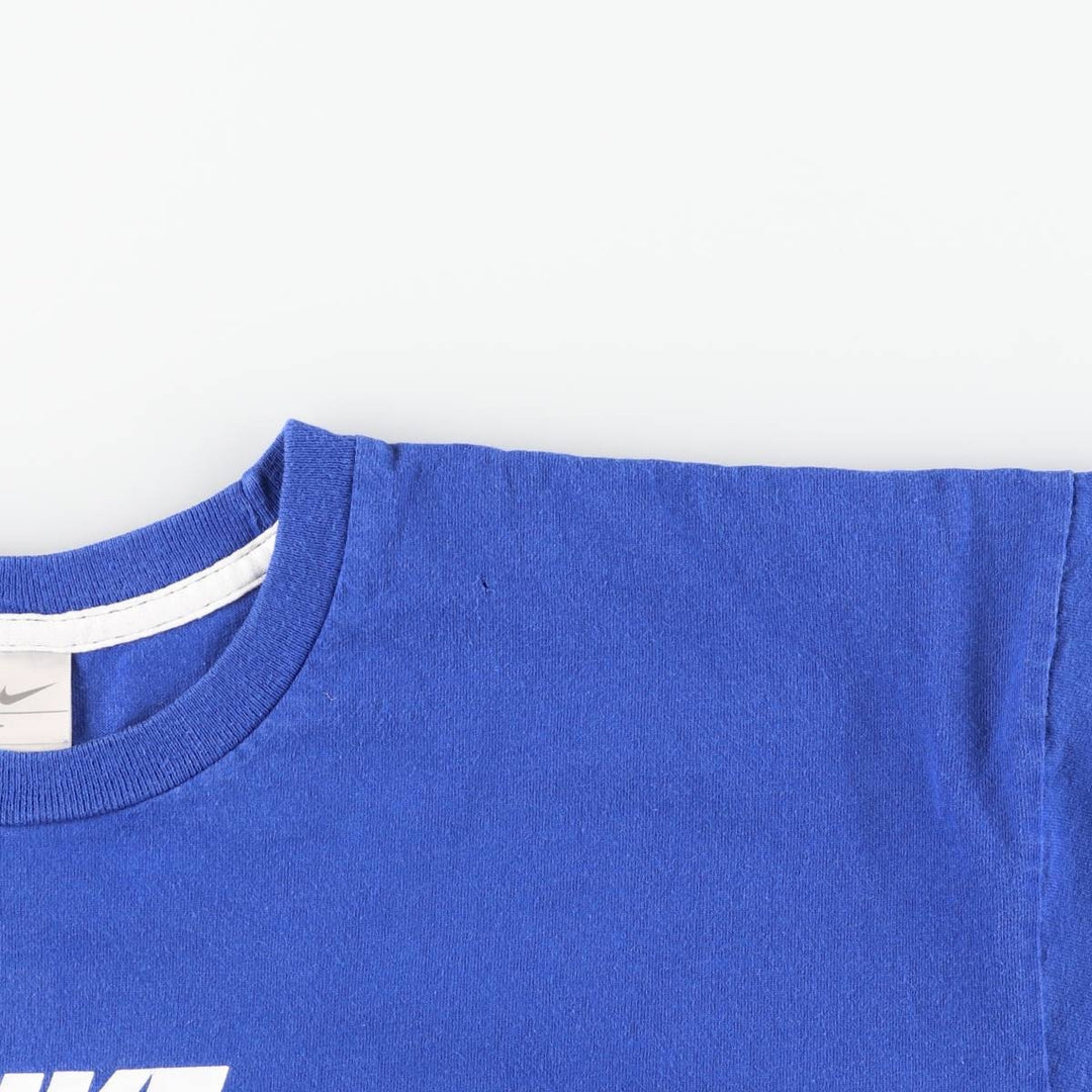 Nike logo print T-shirt, men's XL size cotton blue type Vintage Second Hand