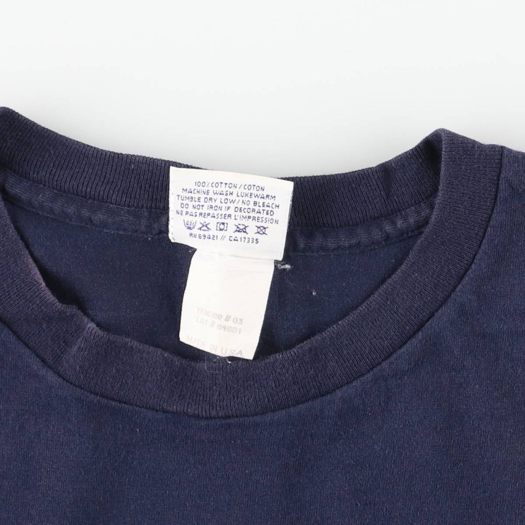 90'S Reebok Logo Print T-Shirt Made in USA Men's XL Vintage cotton navy blue type Vintage Second Hand