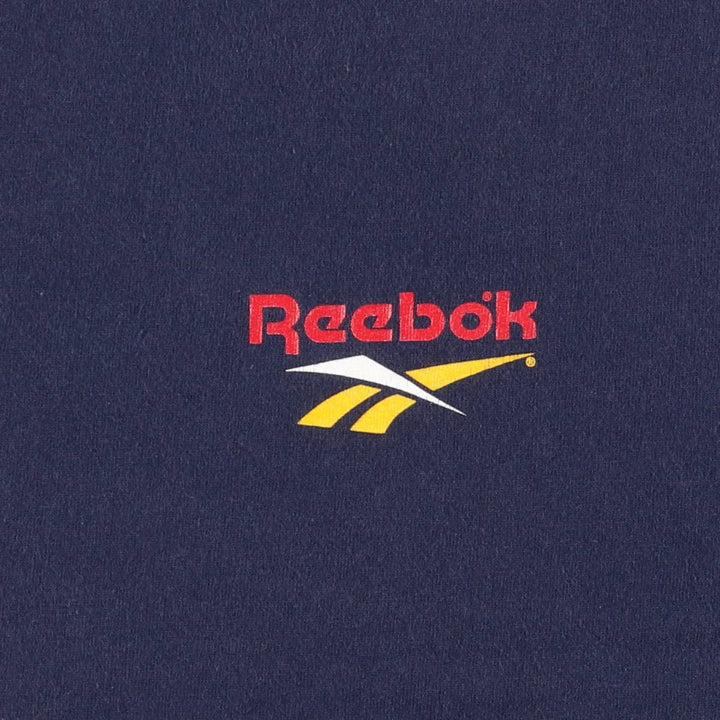 90'S Reebok Logo Print T-Shirt Made in USA Men's XL Vintage cotton navy blue type Vintage Second Hand