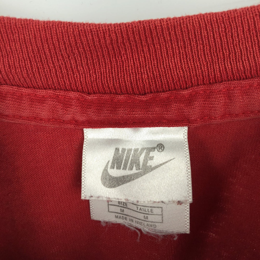 90'S Nike Logo Print T-Shirt, Made in Ireland, Men's Size M (approx.), Vintage cotton red type Vintage Second Hand