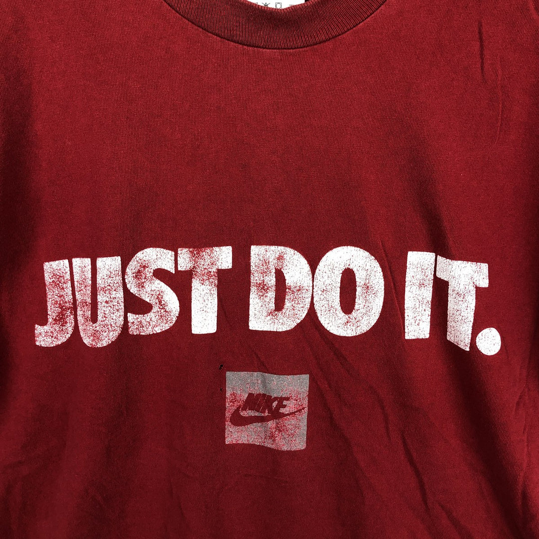90'S Nike Logo Print T-Shirt, Made in Ireland, Men's Size M (approx.), Vintage cotton red type Vintage Second Hand