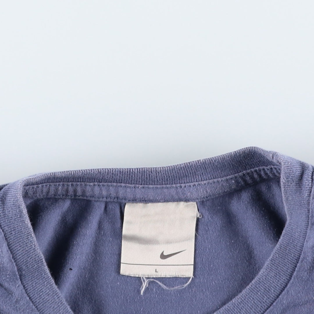 Nike logo print T-shirt, size L for men cotton Purple type blue-purple Vintage Second Hand