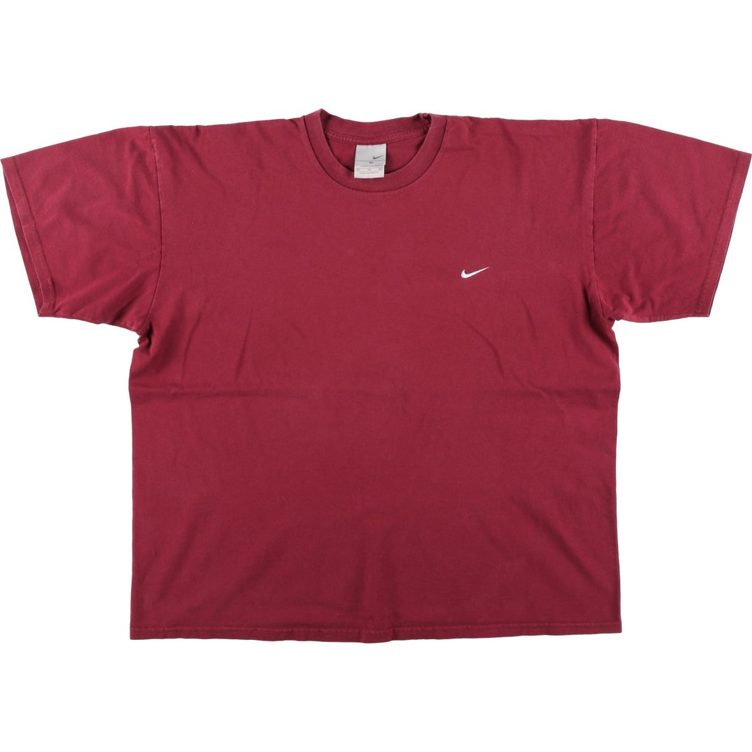 Nike One Point Logo T-shirt Men's XL cotton wine-red Vintage Second Hand
