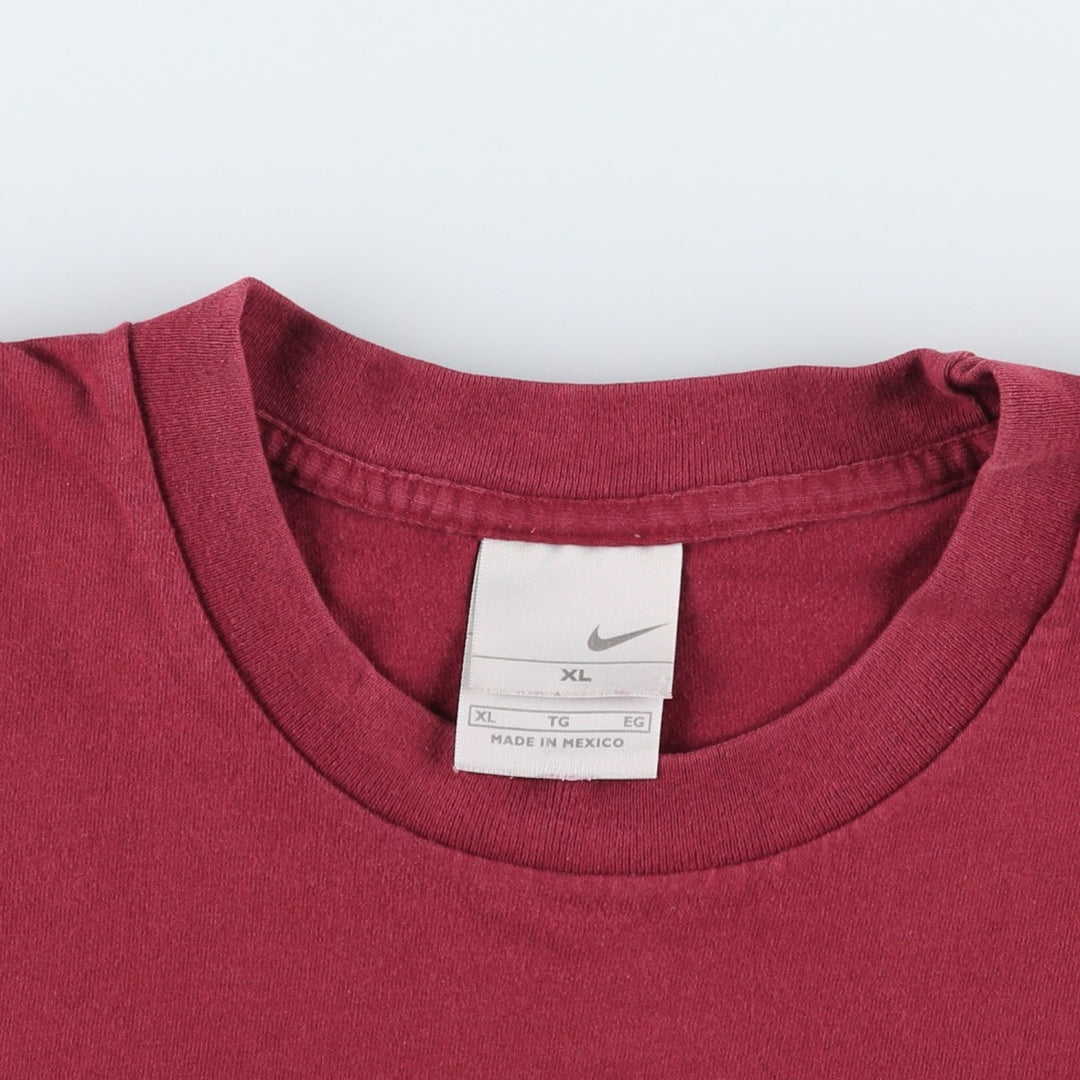 Nike One Point Logo T-shirt Men's XL cotton wine-red Vintage Second Hand