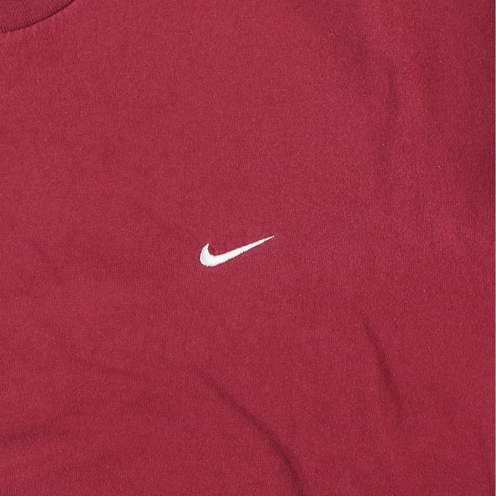 Nike One Point Logo T-shirt Men's XL cotton wine-red Vintage Second Hand