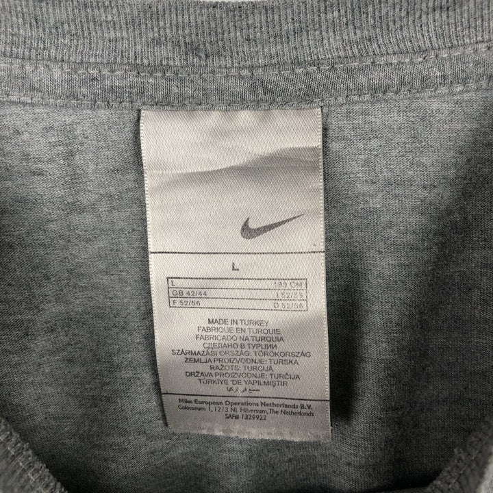 90s-era Nike logo t-shirt, men's size L equivalent, vintage. cotton gray type Vintage Second Hand