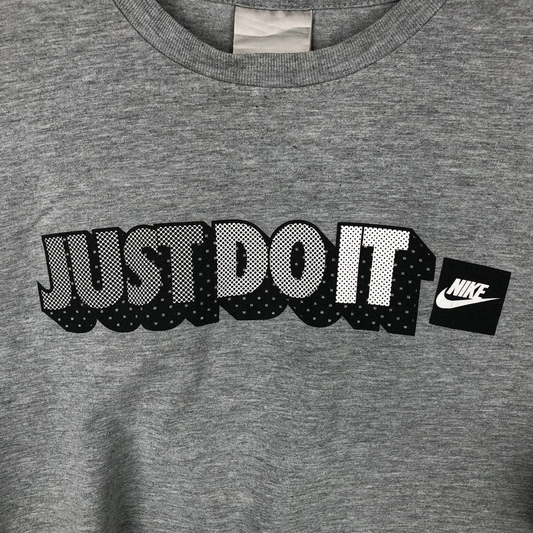90s-era Nike logo t-shirt, men's size L equivalent, vintage. cotton gray type Vintage Second Hand