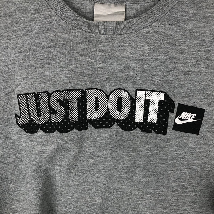 90s-era Nike logo t-shirt, men's size L equivalent, vintage. cotton gray type Vintage Second Hand