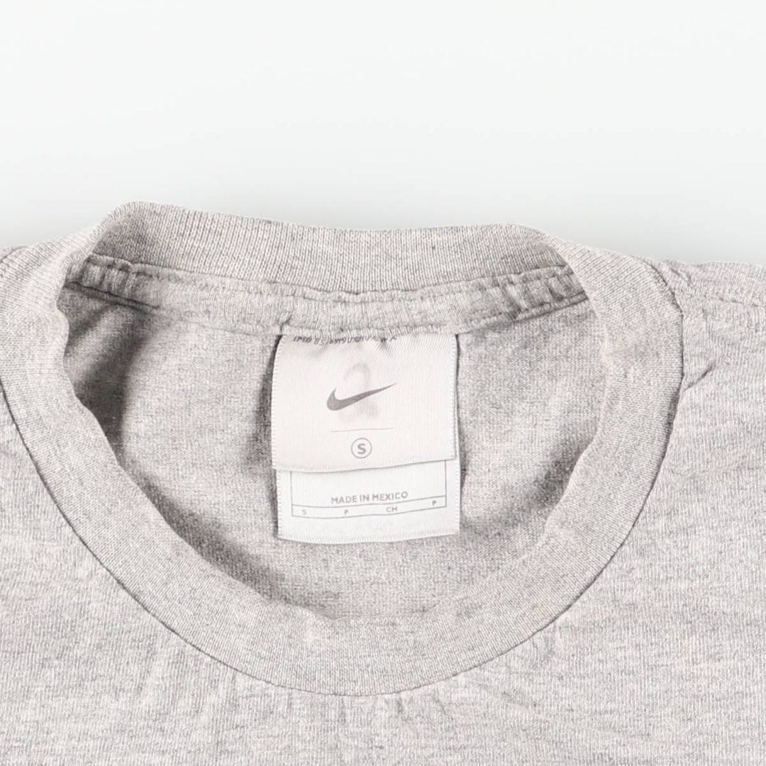 Nike logo print T-shirt, men's size S (approx.) cotton gray type Vintage Second Hand