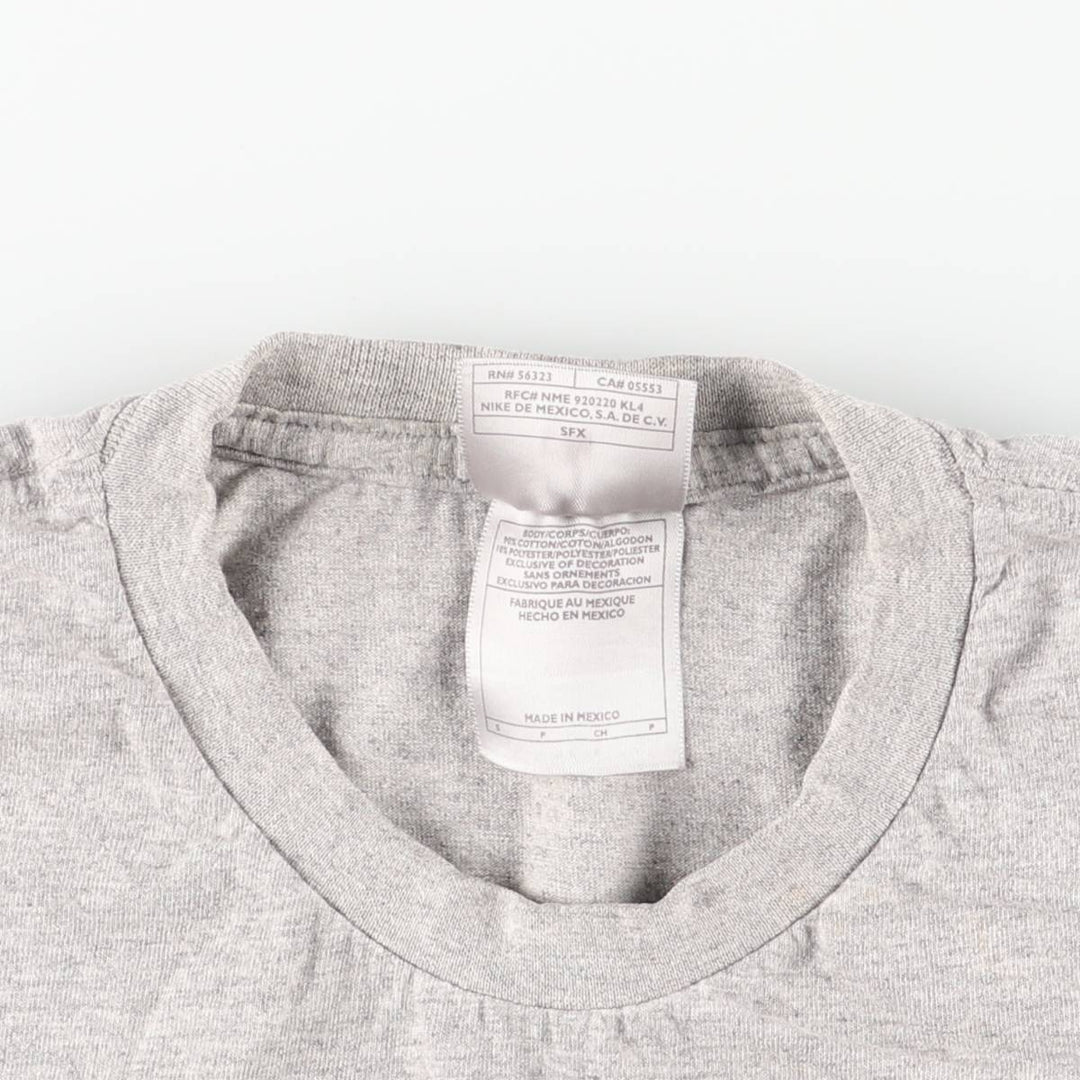 Nike logo print T-shirt, men's size S (approx.) cotton gray type Vintage Second Hand