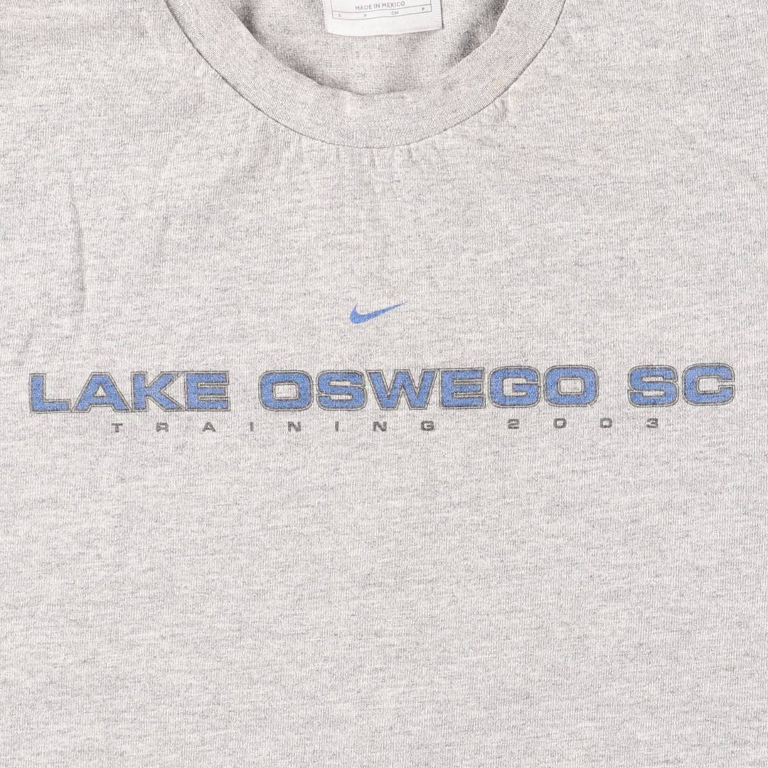 Nike logo print T-shirt, men's size S (approx.) cotton gray type Vintage Second Hand