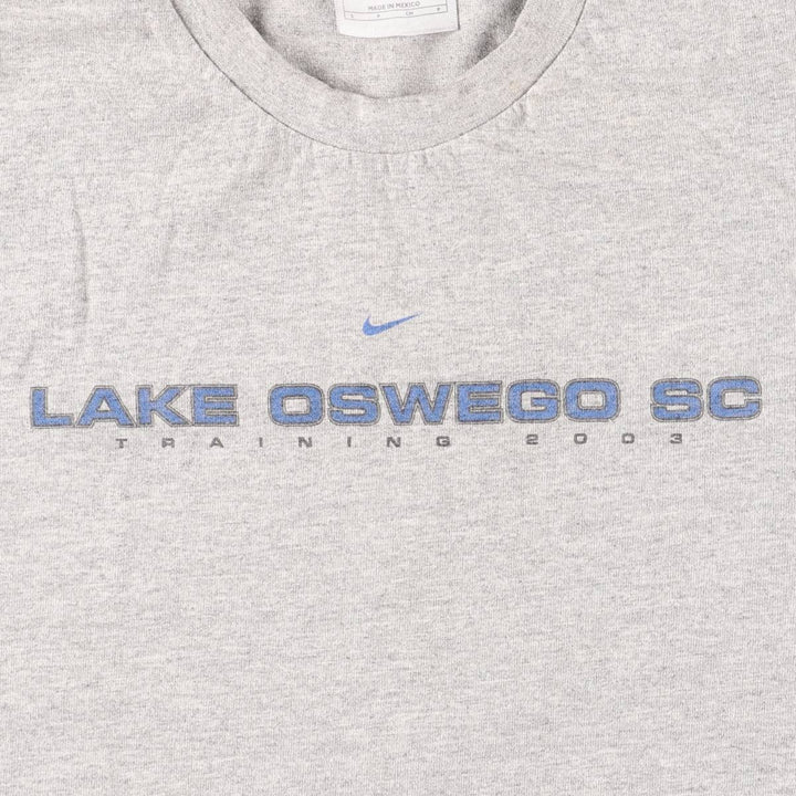 Nike logo print T-shirt, men's size S (approx.) cotton gray type Vintage Second Hand