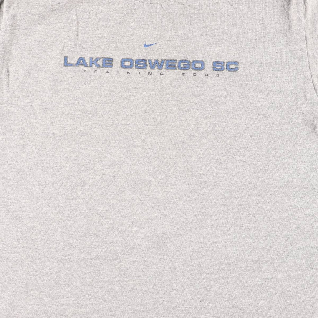 Nike logo print T-shirt, men's size S (approx.) cotton gray type Vintage Second Hand