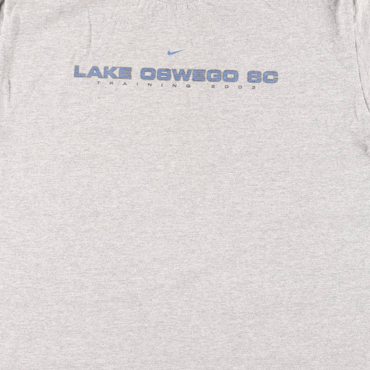 Nike logo print T-shirt, men's size S (approx.) cotton gray type Vintage Second Hand
