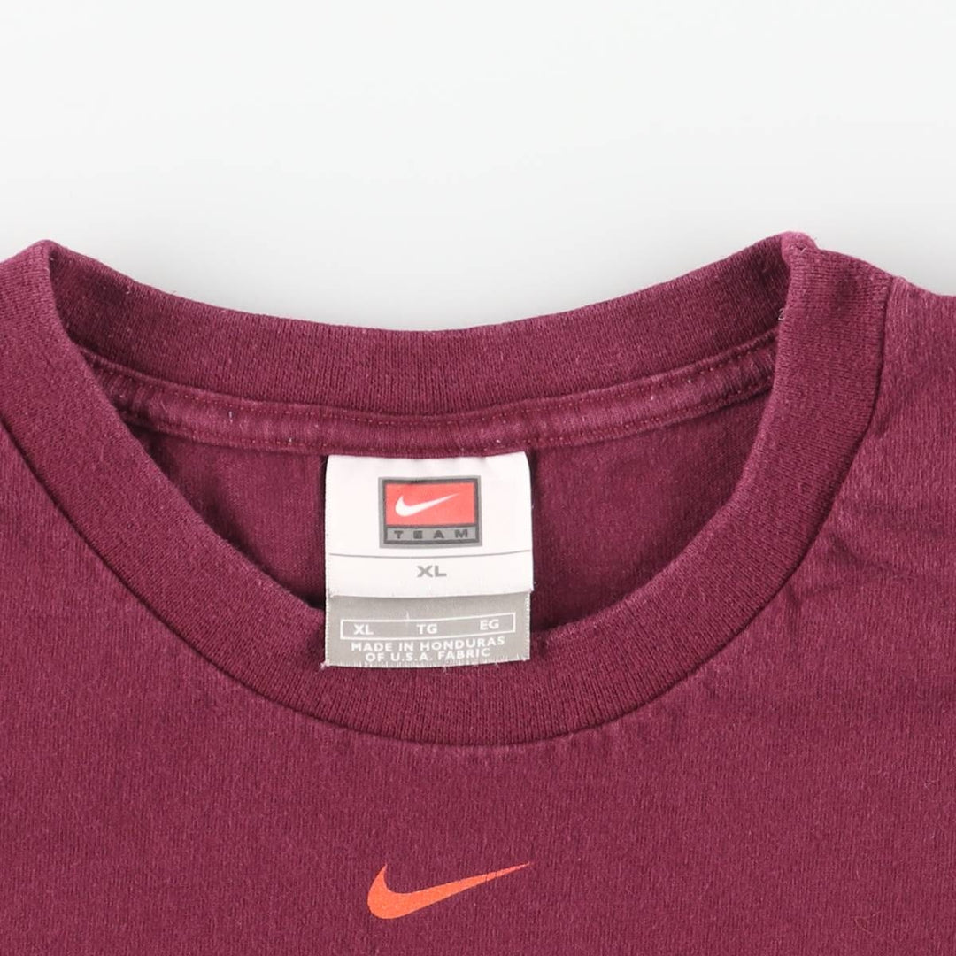 Nike NIKE TEAM Logo Print T-shirt Men's XL cotton wine-red Vintage Second Hand