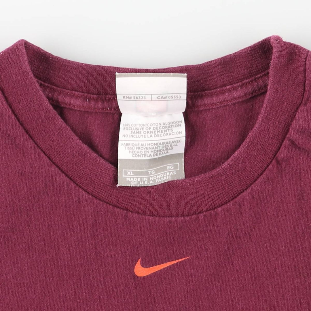 Nike NIKE TEAM Logo Print T-shirt Men's XL cotton wine-red Vintage Second Hand