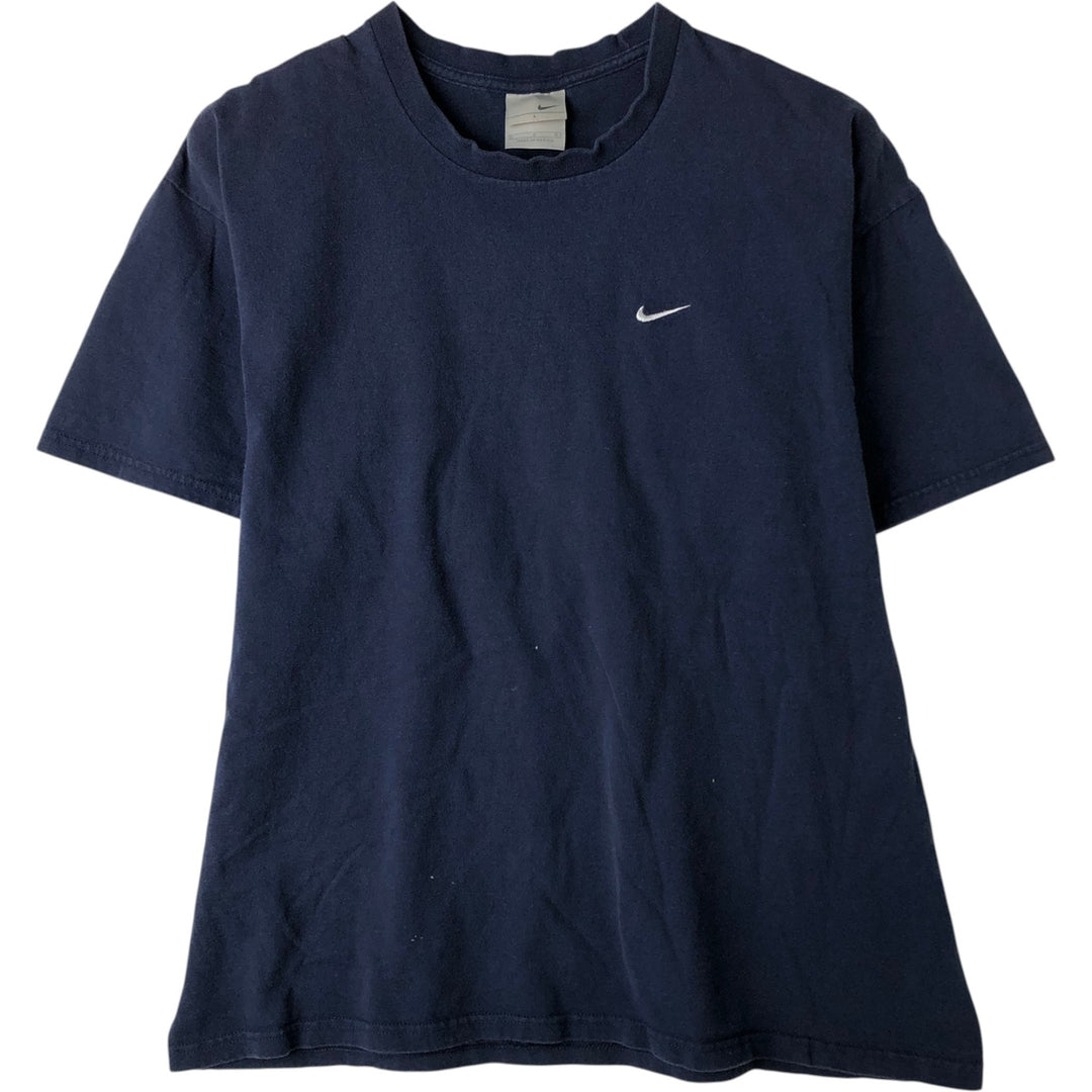 00'S Nike One Point Logo T-shirt Men's L size cotton navy blue type Vintage Second Hand