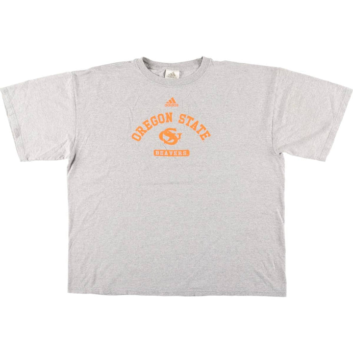 Adidas College Logo Print T-Shirt, Men's Size XL (approx.) cotton gray type Vintage Second Hand