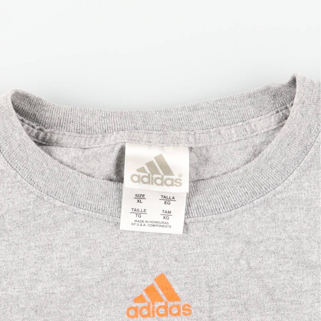 Adidas College Logo Print T-Shirt, Men's Size XL (approx.) cotton gray type Vintage Second Hand