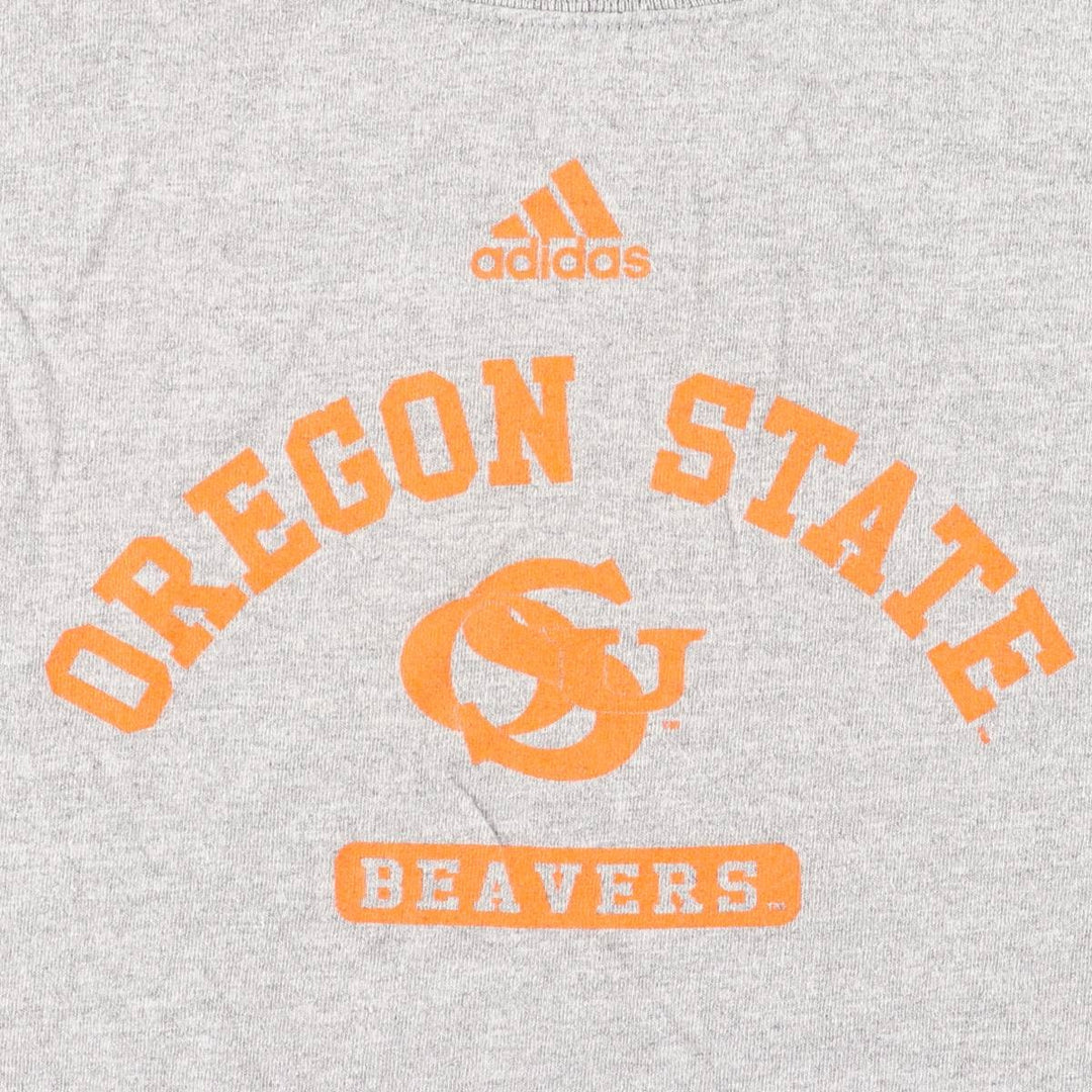 Adidas College Logo Print T-Shirt, Men's Size XL (approx.) cotton gray type Vintage Second Hand