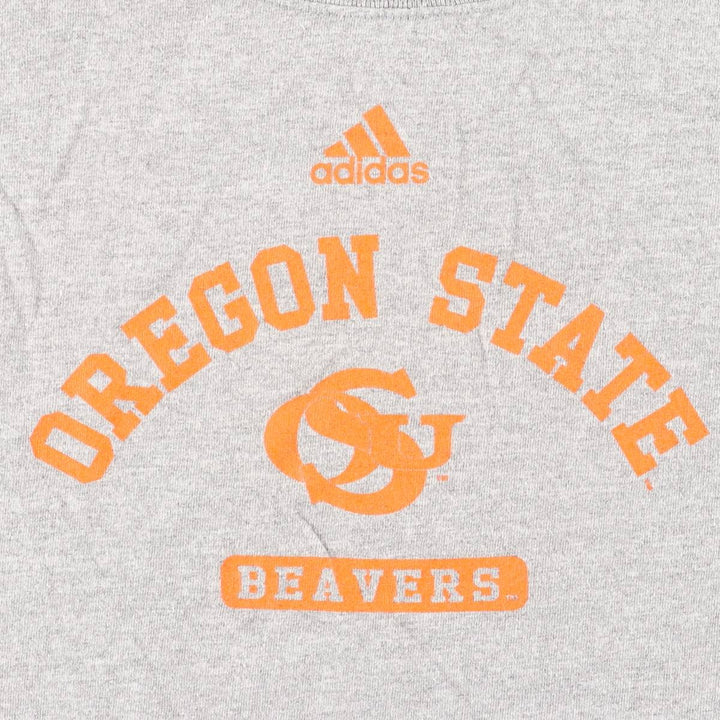 Adidas College Logo Print T-Shirt, Men's Size XL (approx.) cotton gray type Vintage Second Hand
